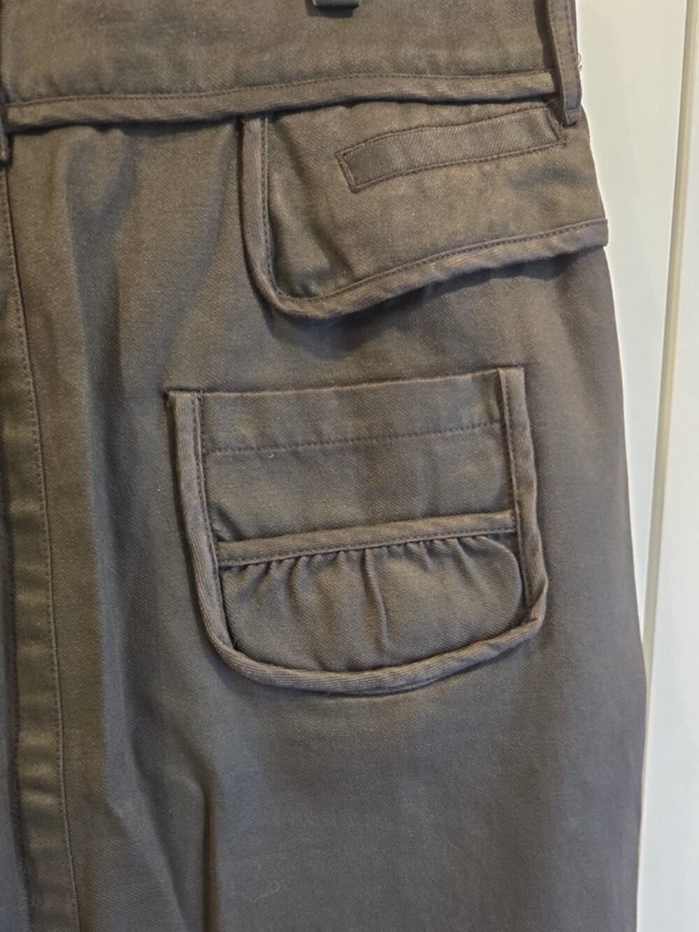 Not the Same Waxed Cotton Utility Skirt Brown EU 46 - Picture 2 of 11